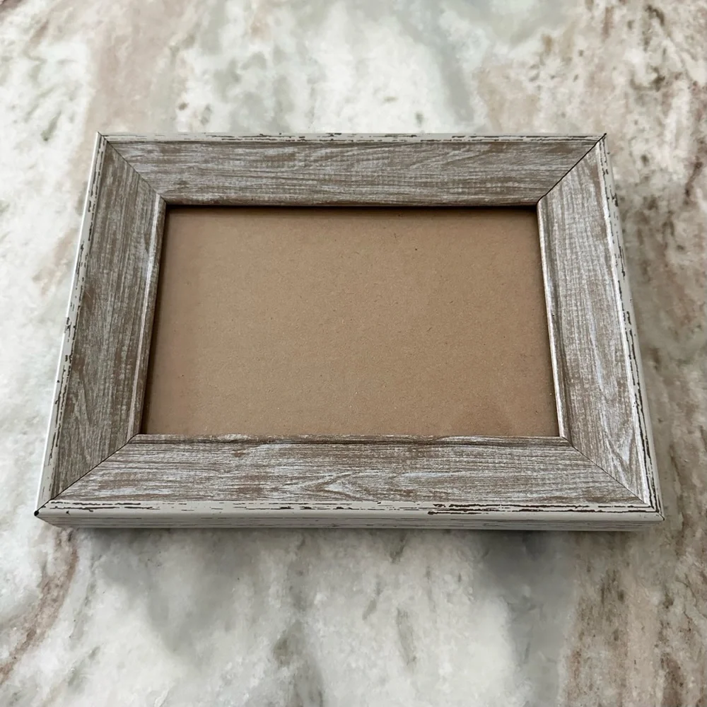 4x6 Rustic Whitewashed Look Distressed Two-tone Wood Photo Frame
